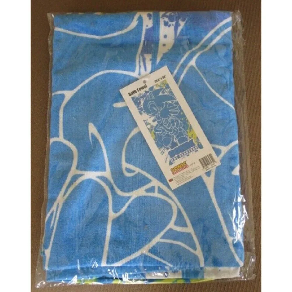 Sonic the Hedgehog Bath Beach Pool Gift Towel Sega Video Game New Spray 60x30